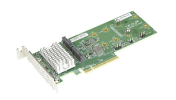 SUPERMICRO AOC-SLG3-2H8M2 2x Hybrid NVMe/SATA M.2 RAID Carrier, Standard