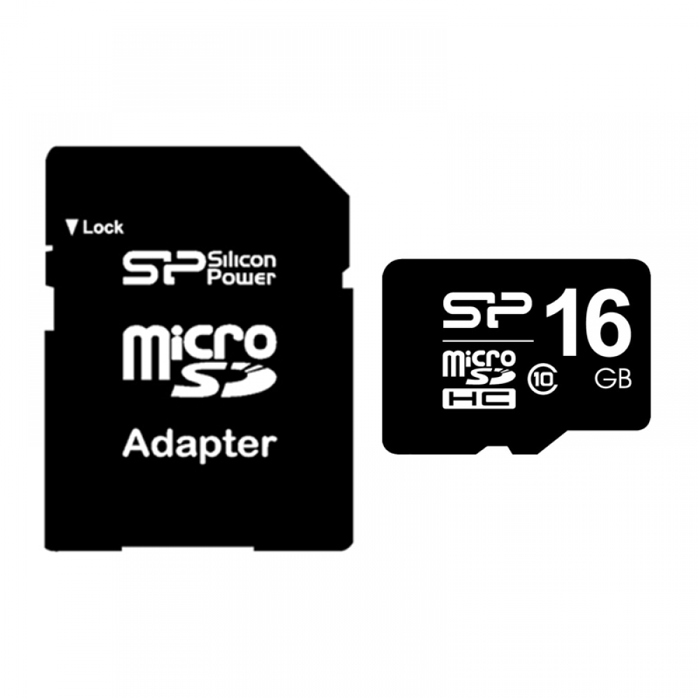 Silicone Power, Micro SDHC Memory card, 16GB, Class 10 + Adapter - 62030