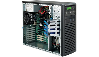 SUPERMICRO CSE-732D4-903B/3YRS Mid-Tower, Front I/O, Fixed HD SATA/SAS, 903W - Black