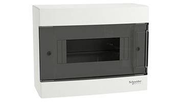 SCHNEIDER ELECTRIC EZ9EUC108 Easy 9 OHM 1X8M switchboard, smoked door with N/PE rail