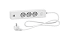 SCHNEIDER ELECTRIC 3606489494018 ST943U1W Unica power strip 3x 2P+E with 2x USB port with key and ca