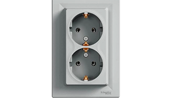 SCHNEIDER ELECTRIC EPH9900161 Asfora Contact Shuko Dvoen 2P+E Aluminum with frame