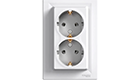 SCHNEIDER ELECTRIC EPH9900121 Asfora Shuko contact double 2P+E White with frame