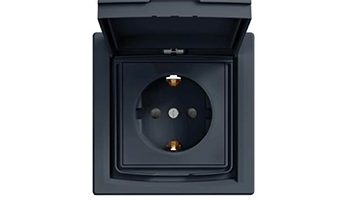 SCHNEIDER ELECTRIC EPH3100371 Asfora Schuko socket with child protection and cover IP44 Anthracite w