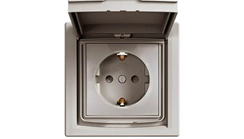 SCHNEIDER ELECTRIC EPH3100369 Asfora Schuko socket with child protection and cover IP44 Bronze with 