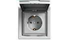 SCHNEIDER ELECTRIC EPH3100361 Asfora Schuko socket with child protection and cover IP44 Aluminum wit