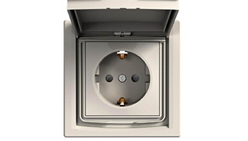 SCHNEIDER ELECTRIC EPH3100323 Asfora Schuko socket with child protection and cover IP44 Cream with f