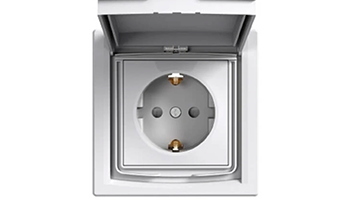 SCHNEIDER ELECTRIC EPH3100321 Asfora Schuko socket with child protection and cover IP44 White with f