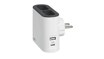 Legrand 49401 3414971942233 Standart Socket adapter 2x 2P Euro plug 6A and 2 side sockets USB type A