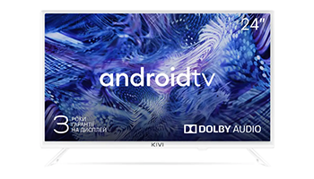 KIVI 24H750NW 24', HD, Google Android TV, White, 1366x768, 60 Hz, Sound by JVC, 2x5W, 21 kWh/1000h ,