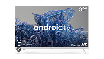 KIVI 32H750NW 32', HD, Google Android TV, White, 1366x768, 60 Hz, Sound by JVC, 2x8W, 33 kWh/1000h ,