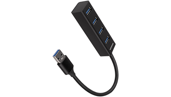 AXAGON HUE-M1A 4x USB3.2 Gen 1 MINI hub, metal, 20cm USB-A cable