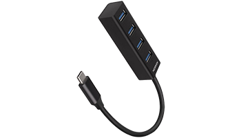 AXAGON HUE-M1C 4x USB3.2 Gen 1 MINI hub, metal, 20cm USB-C cable