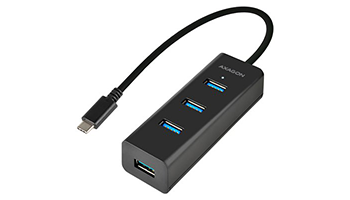 AXAGON HUE-S2C 4x USB3.0 Charging Hub, MicroUSB Charging Connector, Type-C