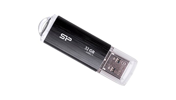 SILICON POWER SP032GBUF3B02V1K 32GB USB 3.2 Flash Drive, Blaze B02, Black