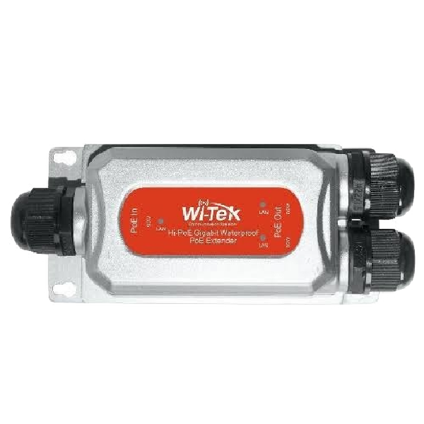 Wi-Tek WI-POE22E-O Industrial IP68 Gigabit PoE Extender, 1× 90W PoE++ In, 2× PoE Out (60W + 30W), Ou