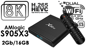 X96 Air Amlogic S905x3 8K Video Decode Android 9.0 TV Box 2GB DDR3 16GB eMMC 2.4G WiFi LAN USB3.0