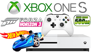 Microsoft Xbox One S 500GB console bundle Forza Horizon + DLC Hot Wheels